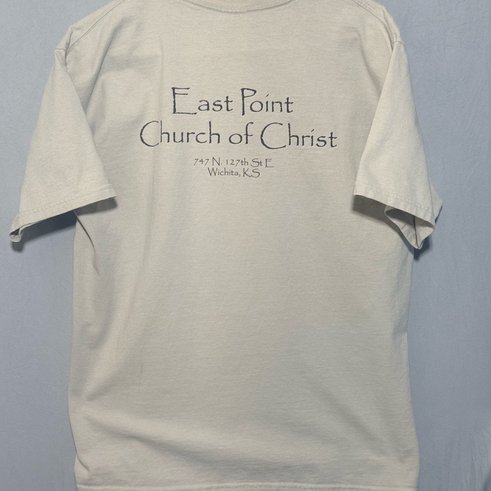 Gildan Beige Jesus King of Kings Lion of Judah T-Shirt 100% Cotton Vintage Y2K - Picture 2 of 8